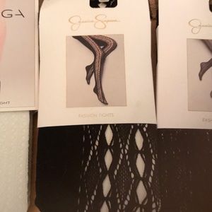 NEW Jessica Simpson patterned black tights SZ M/T